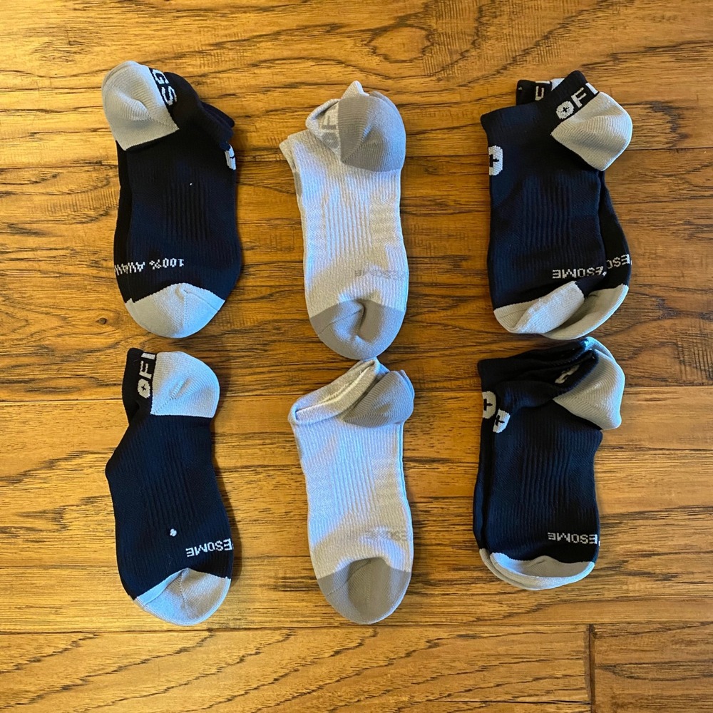 Figs Women Ankle Compression Socks 6 Pair Bundle Black Grey Size 6-10 Socks